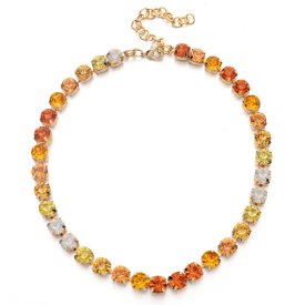 Fashion - Halsband Kristaller Orange Mix