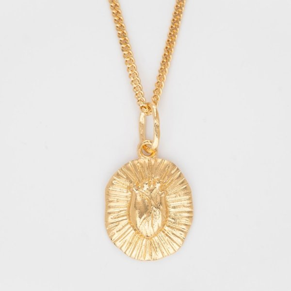 Björg Jewellery - Halsband Iconic Heart Embossed Guld