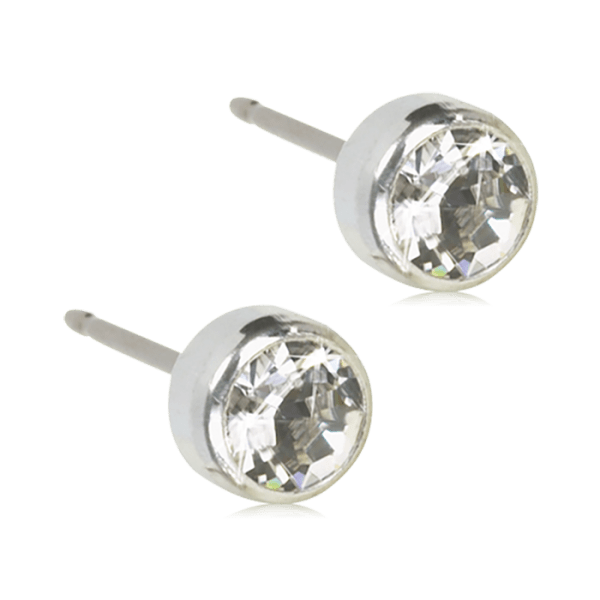 Blomdahl - Örhängen Bezel Titan Silver Klar