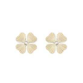 Snö of Sweden Örhängen Rule Clover Studs Guld