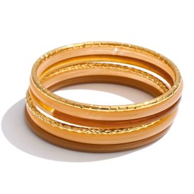 Anna K Jewelry - Armband Resin Glow Stack Brun