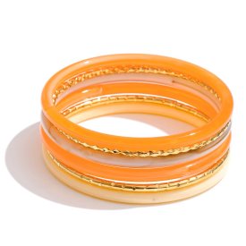 Anna K Jewelry - Armband Resin Glow Stack Orange