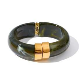 Anna K Jewelry - Armband Resin Basic Mörkgrön