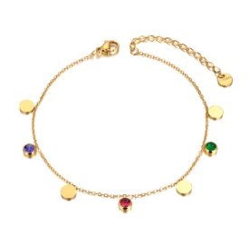 Anna K Jewelry - Fotlänk Colorful Guld Mix