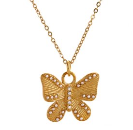 Anna K Jewelry - Halsband Fashion Pearl Butterfly