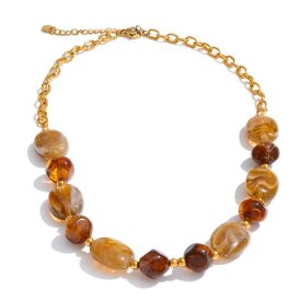 Anna K Jewelry - Halsband Resin Lumière Brun