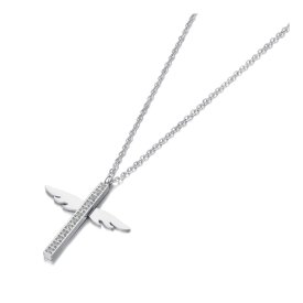 Anna K Jewelry - Halsband Wing Cross Stål