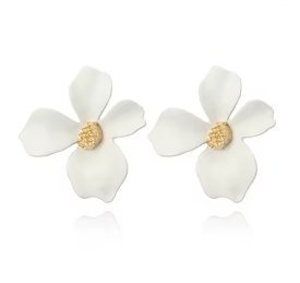 Anna K Jewelry - Örhängen Blomma Vit