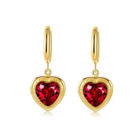 Anna K Jewelry - Örhängen Crystal Heart Röd