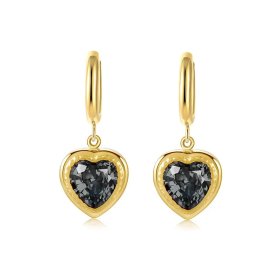 Anna K Jewelry - Örhängen Crystal Heart Svart