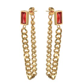 Anna K Jewelry - Örhängen Holiday Chain Röd