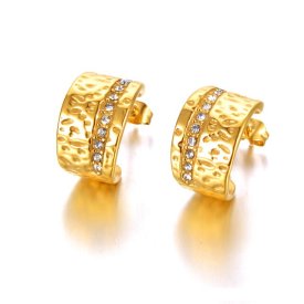 Anna K Jewelry - Örhängen Semicircle Guld Klar
