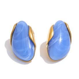 Anna K Jewelry - Örhängen Resin Sunset Ljusblå