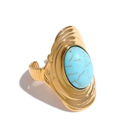 Anna K Jewelry - Ring Fashion Turquoise Hyperbole