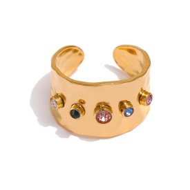 Anna K Jewelry - Ring Sparkling Round Guld Mix