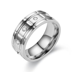 Anna K Jewelry - Ring Ten Diamonds Stål