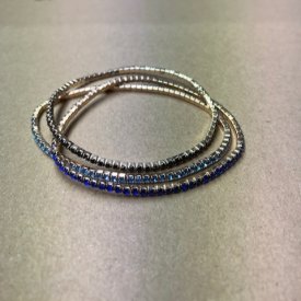 Armband - Elastiskt Mini Blå Mix