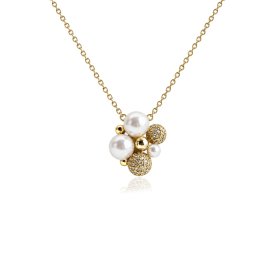 Ioaku - Halsband Berry Pearl Petite Pendent Guld Vit