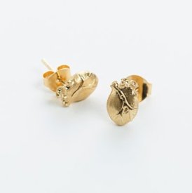 Björg Jewellery - Örhängen Anatomiskt Hjärta Stud Guld