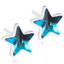Blomdahl - Örhängen Stjärna Plastic Blå