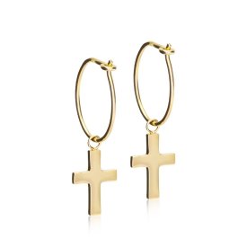 Blomdahl - Örhängen Titan Ring Plain Kors Guld