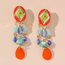 Blossom Bijoux - Clipsörhängen Bohem Drop Orange