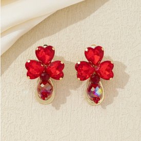 Blossom Bijoux - Clipsörhängen Céleste Röd