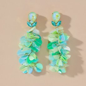 Blossom Bijoux - Clipsörhängen Confetti Glam Grön Mix