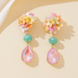 Blossom Bijoux - Clipsörhängen Floral Drop Mix