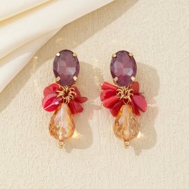 Blossom Bijoux - Clipsörhängen Florence Röd