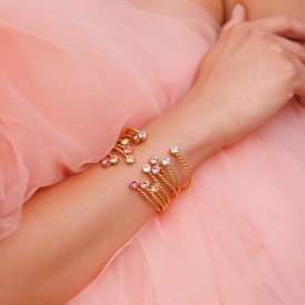 Caroline Svedbom - Armband Mini Twisted Guld Chrysolite
