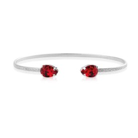 Caroline Svedbom - Armband Petite Drop Rhodium Light Siam