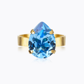 Caroline Svedbom - Ring Mini Drop Guld Recreated Iceblue