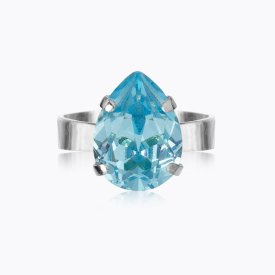 Caroline Svedbom - Ring Mini Drop Rhodium Aquamarine