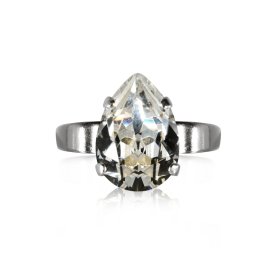 Caroline Svedbom - Ring Mini Drop Rhodium Crystal