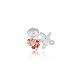 Caroline Svedbom - Ring Seascape Rhodium Rose Peach