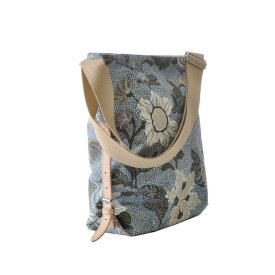 Ceannis - Väska Shoulder Bag Flower Linen New Dusty Blue