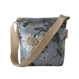 Ceannis - Väska Small Shoulder Bag Flower Linen New Dusty Blue