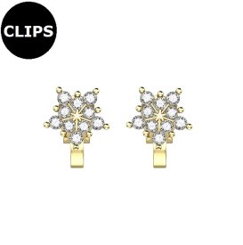 Clipsörhängen - Stål Star CZ Guld