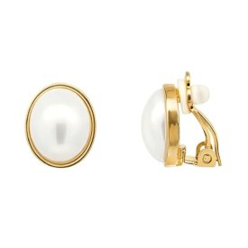 Clipsörhängen - Pärla Oval Guld
