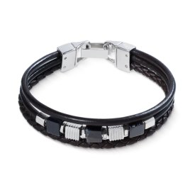 Coeur De Lion - Armband Unisex Leather 3-Strand Svart