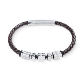 Coeur De Lion - Armband Unisex Leather Spikes Brun