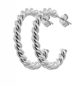 CU Jewellery - Örhängen Two Twinned Hoop Silver