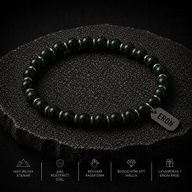 Eron - Armband Anders Elastic Green Stone