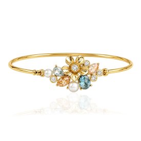 Ioaku - Armband La Fleur Sirene Garden Cuff Guld Blå