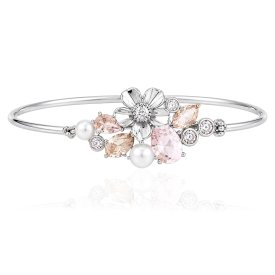 Ioaku - Armband La Fleur Sirene Garden Cuff Silver Rosa