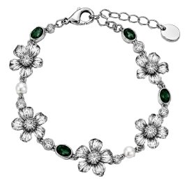 Ioaku - Armband La Fleur Sirene Garden Silver Emerald