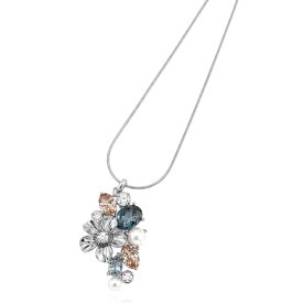 Ioaku - Halsband La Fleur Sirene Garden Pendant Silver Blå