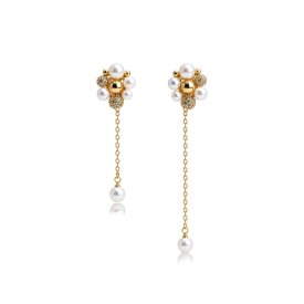 Ioaku - Örhängen Berry Pearl Petite Hanging Guld Vit