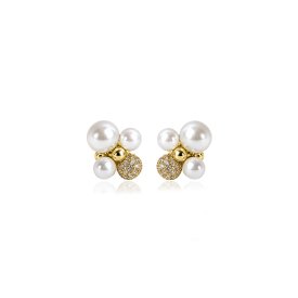 Ioaku - Örhängen Berry Pearl Petite Stud Guld Vit